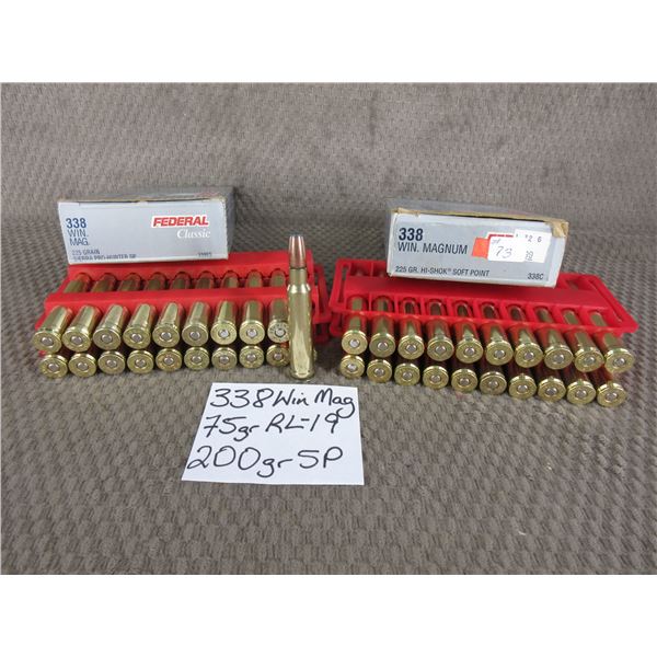 338 Win Mag 2 Boxes of 20 Rnds - Reloads sold as componets