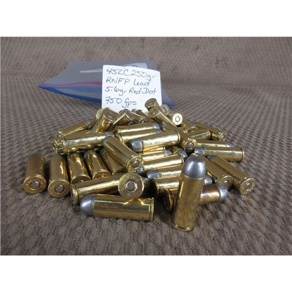 45 Long Colt - Bag of 50 Rnds - Reloads sold as componets