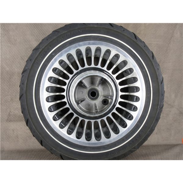 Used 180/65B16 M/C 81H Dunlop D407 Harley Davidson Front Tire on Harley Davidson Wheel T16X5.00 MT