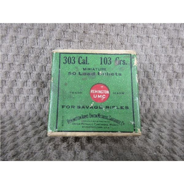 303 Cal. 103 Grs. 50 Lead Bullets in UMC Collector Box