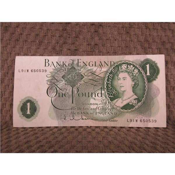 Bank of England One Pound Note