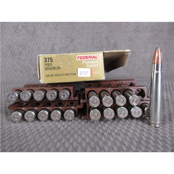 375 H&H Magnum - Federal Premium 300 gr Nosler Partition