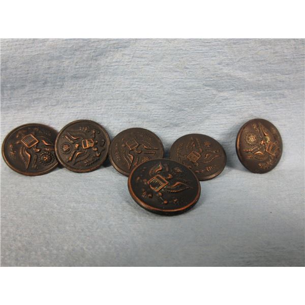 American Military Buttons - 6 Pieces