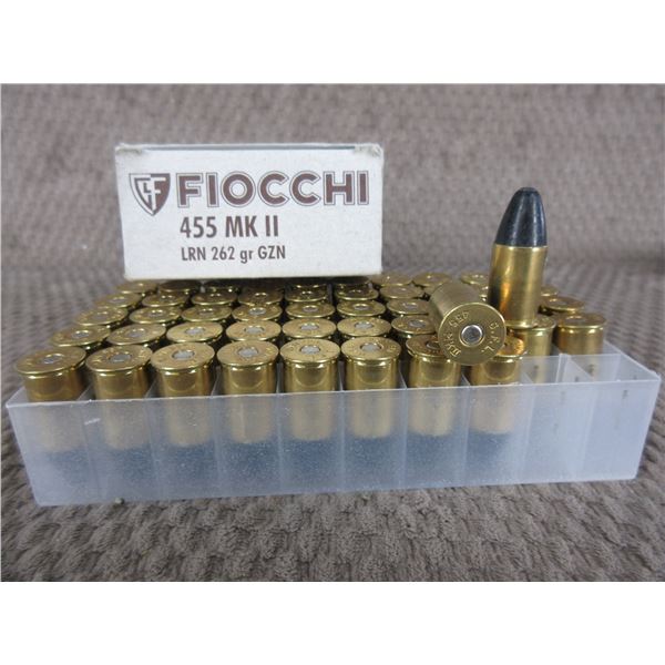 455 Webley MK II Fiocchi Box of 50 LRN 262 gr GZN