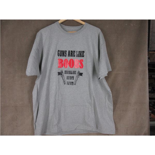 NEW - T-Shirt in 2XL - Guns are Like Boobs