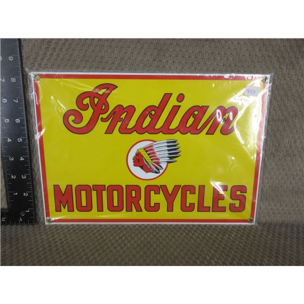 New - Indian Motorcycles Porcelion Sign 12" X 8 1/4"