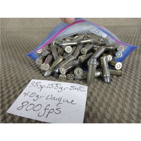 38 Special - Bag of 100 Rnds - Reloads sold as componets