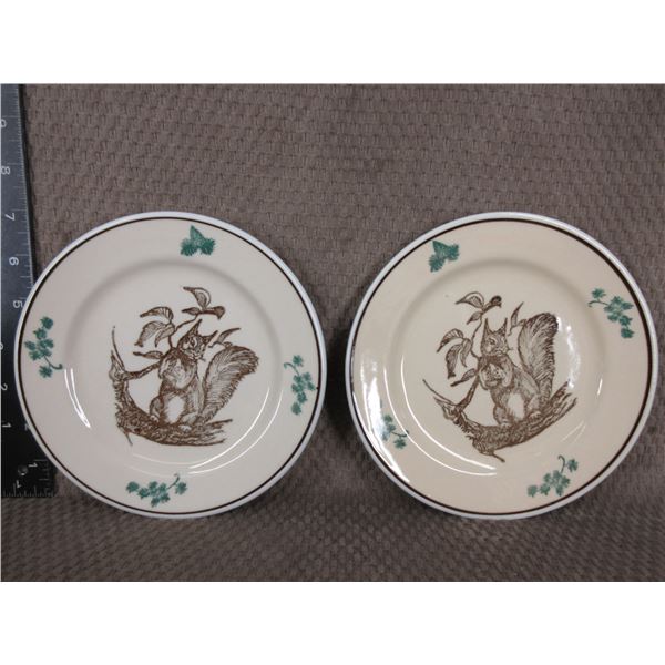 Mountain Trails Western Canadian Art - 2 Squirrel Side Plates