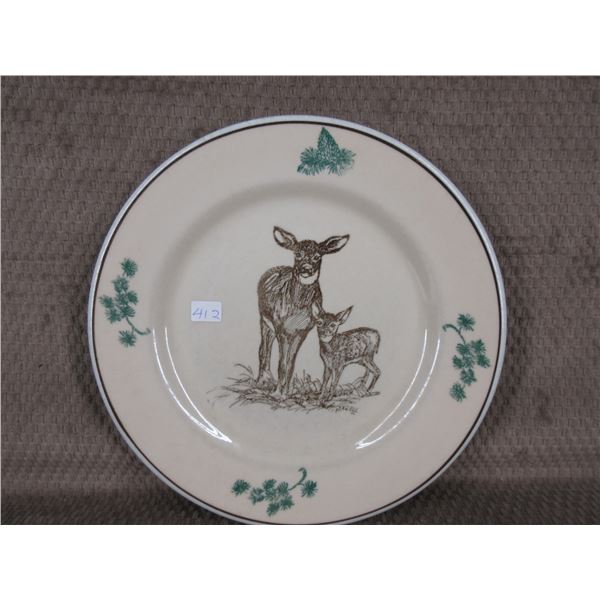 Mountain Trails Western Canadian Art - Doe & Fawn Plate