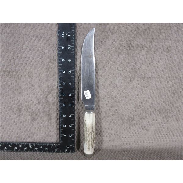 Antler Handle Bowie Style Knife No Name - Used