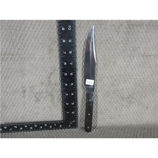 Wood Handle Bowie Style Knife No Name - Used