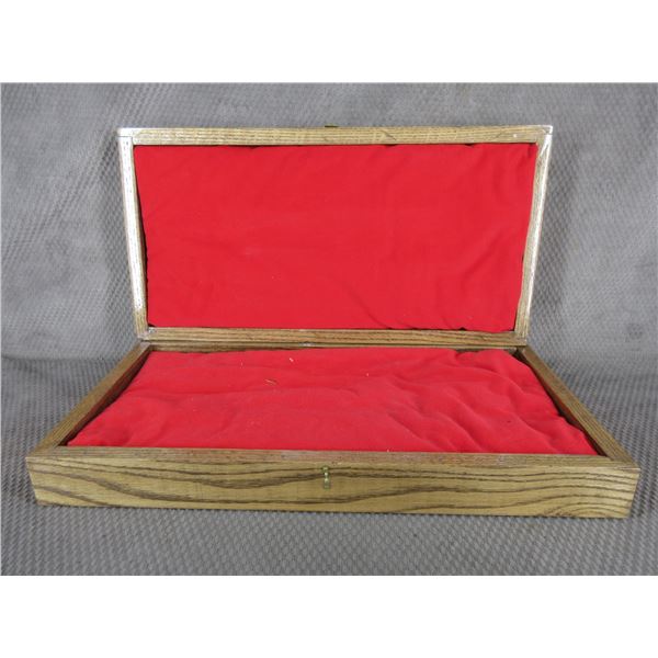 Oak Wood Box 21" X 10 3/4" X 3 1/2" Missing Hardware