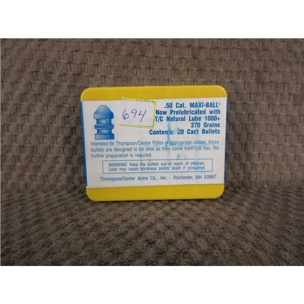 50 Cal Maxi-Ball 370 gr Thompson Center - Box of 20