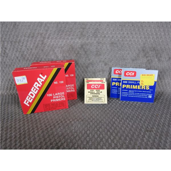 Packages of Various Primers - 5 Boxes of 100