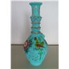 Image 1 : Blue Painted Ceramic Vessel w/ Birds & Flowers 15"H