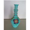 Image 2 : Blue Painted Ceramic Vessel w/ Birds & Flowers 15"H