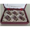 Image 2 : Qty 6 Aperitif Glasses w/ Etched Design, Made in Japan 2.5"H