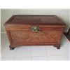 Image 2 : Footed Wooden Chest w/ Brass Hardware 39"x19"x23"H