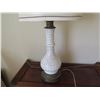 Image 2 : Qty 2 White Dotted Lamps w/ Shade 33"H