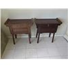 Image 2 : Qty 2 Wooden Accent Tables w/ Curved Ends & 2 Drawers 28"x13"x28"H
