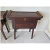 Image 8 : Qty 2 Wooden Accent Tables w/ Curved Ends & 2 Drawers 28"x13"x28"H