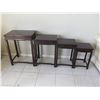 Image 2 : Qty 4 Wooden Nesting Tables - Largest 19"x14"x25"H