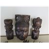 Image 2 : Qty 10 Misc Size Carved Wooden Tribal Masks - Largest 12"H
