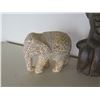 Image 2 : Qty 2 Carved Wooden Masks & Elephant Figure - Largest 20"H