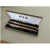 Image 2 : Pia Pen & Pencil Set in Gift Box, Silver Soft Tip Pen in Box & Wooden Holders