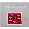 Image 1 : Qty 2 Australian Opal Cuff Links & Matching Tie Tack in Plastic Box
