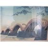 Image 2 : Asian Arched Bridges Scene Artwork w/ Maker's Mark 19"x14"