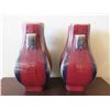 Image 2 : Qty 2 Sang de Boeuf Glazed Ceramic Vases w/ Side Handles & Maker's Mark 7"x12"