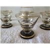Image 2 : Qty 6 Ring Design Aperitif Glasses 3"Dx3"H w/ Glass Decanter & Stopper 11"H