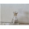 Image 8 : Qty 6 Ring Design Aperitif Glasses 3"Dx3"H w/ Glass Decanter & Stopper 11"H
