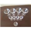 Image 2 : Qty 4 Etched Martini Glasses, 4 Cordial Glasses & Wine Goblet 3.5"-5"H
