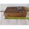 Image 8 : Wooden Carved Box w/ Shepherd & Sheep w/ Metal Hardware 9"x6"x3"H