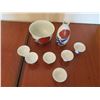 Image 2 : Qty 6 Footed Sake Cups w/ Ceramic Decanter & Matching Bowl & Maker's Mark
