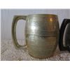 Image 2 : Qty 3 Etched Metal Mugs w/ Floral Design 3"x4"H