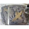 Image 2 : Metal Curved Tray w/ Removable Cigarette Case & Ashtray 9.5"L x 1.5"H