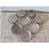 Image 2 : Qty 8 Round Glass & Metal Bowls - 4 Pinwheel Design & 4 Silver Plated in Italy