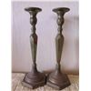 Image 2 : Qty 6 Metal Candleholders 7"-9"H (Short Round 3"x2"H)