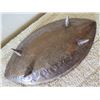 Image 8 : Carved Wooden Tray w/ 4 Legs & Elephant Design Signed by Artist 10"L