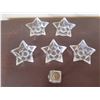 Image 2 : Qty 5 Glass 4" Star Candle Holders & Glass Bottle w/ Metal Base & Lid