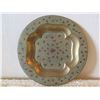 Image 2 : Qty 2 Decorative Metal Plates: Green w/ Floral Design 7"Diameter