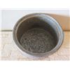 Image 2 : Round Metal Pot w/ Etched Raised Floral Design 9" Dia, 5.5"H