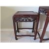 Image 2 : Qty 4 Wooden Nesting Tables w/ Carved Dragon Design & Round Edges to 28"H