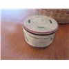 Image 8 : Qty 4 Woven Baskets w/ Lids & 2 Woven Rings - Largest 7.5" Diameter x 5"H