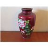 Image 8 : Qty 4 Decorative Vases: Etched Metal, Red Ceramic, Rose Design & 12" White