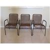 Image 2 : Qty 3 Metal-Frame Patio Chairs 20"D x 31"H