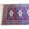 Image 2 : Large Red Blue Area Rug w/ Abstract Design & Fringed Edges 78"x50"
